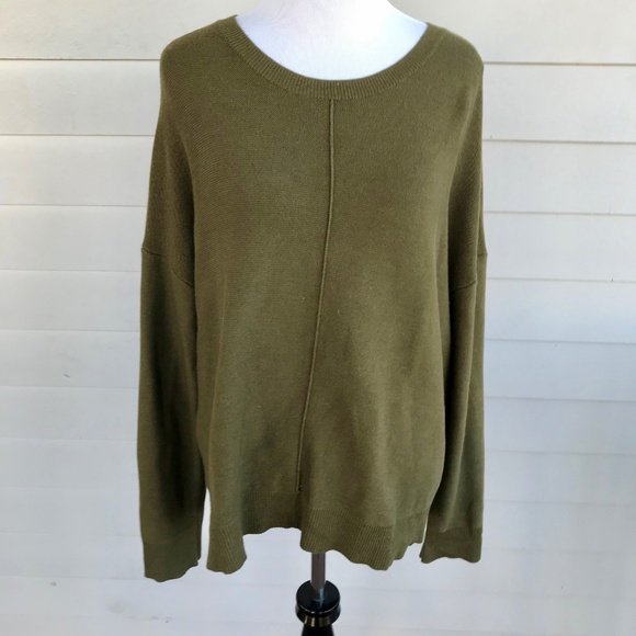 J. Jill Sweaters - Women's J Jill  Olive Green Oversize Sweater Top